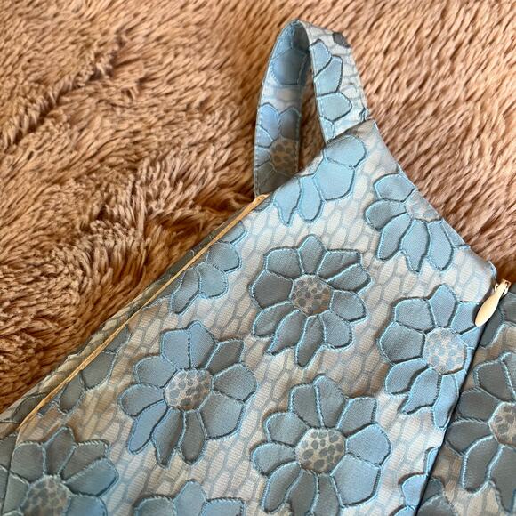 NWOT Wendy Bird Light Icy Blue Floral Formal Party Halter Dress Size: 6 - Picture 15 of 16